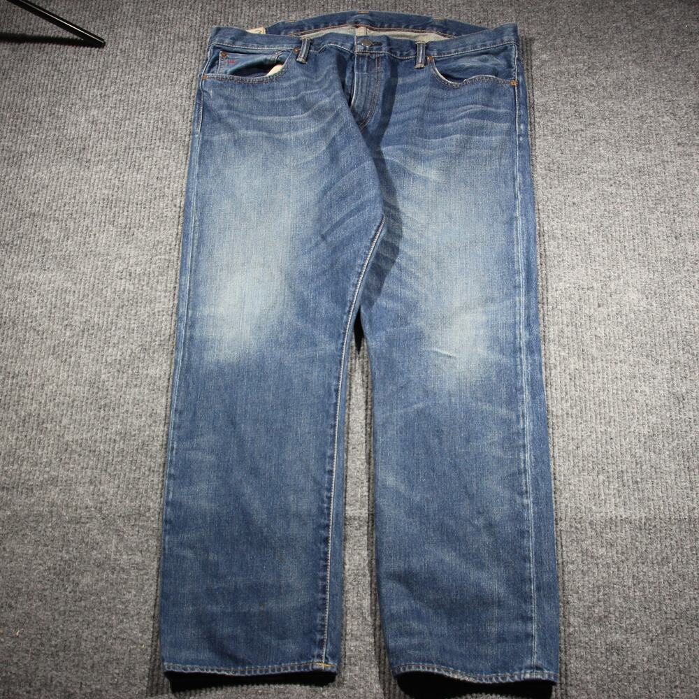 Vintage Polo Ralph Lauren Jeans Mens 42 Big Tall Size Baggy Patch Classic Fit - Picture 3 of 7